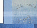 AAlbum beb azzurro con decosrazioni in glitter - particolare